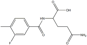 4-carbamoyl-2-[(3-fluoro-4-methylphenyl)formamido]butanoic acid Struktur