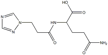 4-carbamoyl-2-[3-(1H-1,2,4-triazol-1-yl)propanamido]butanoic acid Struktur