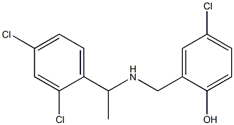 4-chloro-2-({[1-(2,4-dichlorophenyl)ethyl]amino}methyl)phenol Struktur