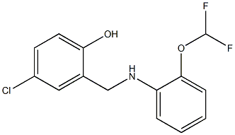 4-chloro-2-({[2-(difluoromethoxy)phenyl]amino}methyl)phenol Struktur