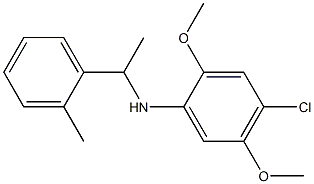 4-chloro-2,5-dimethoxy-N-[1-(2-methylphenyl)ethyl]aniline Struktur