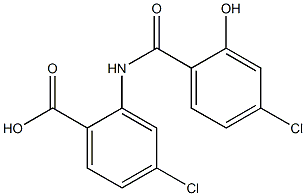 4-chloro-2-[(4-chloro-2-hydroxybenzene)amido]benzoic acid Struktur