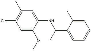 4-chloro-2-methoxy-5-methyl-N-[1-(2-methylphenyl)ethyl]aniline Struktur