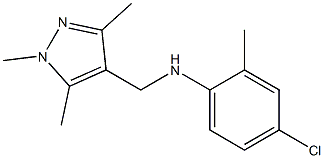 4-chloro-2-methyl-N-[(1,3,5-trimethyl-1H-pyrazol-4-yl)methyl]aniline Struktur