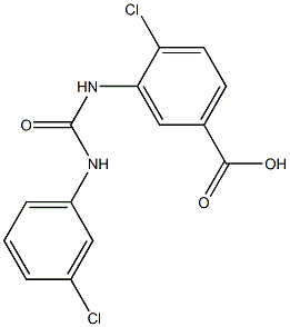 4-chloro-3-{[(3-chlorophenyl)carbamoyl]amino}benzoic acid Struktur