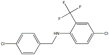 4-chloro-N-[(4-chlorophenyl)methyl]-2-(trifluoromethyl)aniline Struktur