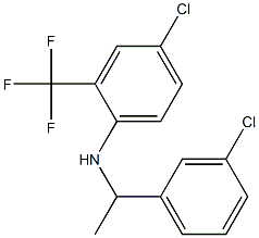 4-chloro-N-[1-(3-chlorophenyl)ethyl]-2-(trifluoromethyl)aniline Struktur