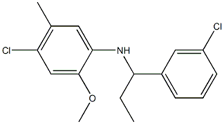 4-chloro-N-[1-(3-chlorophenyl)propyl]-2-methoxy-5-methylaniline Struktur