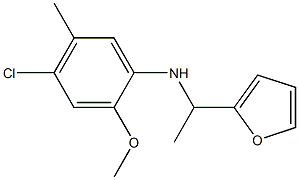 4-chloro-N-[1-(furan-2-yl)ethyl]-2-methoxy-5-methylaniline Struktur