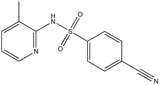 4-cyano-N-(3-methylpyridin-2-yl)benzene-1-sulfonamide Struktur