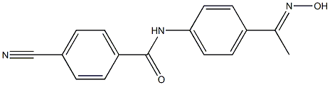 4-cyano-N-{4-[(1E)-N-hydroxyethanimidoyl]phenyl}benzamide Struktur