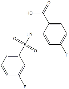 4-fluoro-2-[(3-fluorobenzene)sulfonamido]benzoic acid Struktur