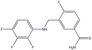 4-fluoro-3-{[(2,3,4-trifluorophenyl)amino]methyl}benzamide Struktur