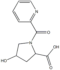 4-hydroxy-1-(pyridin-2-ylcarbonyl)pyrrolidine-2-carboxylic acid Struktur