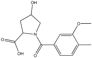 4-hydroxy-1-[(3-methoxy-4-methylphenyl)carbonyl]pyrrolidine-2-carboxylic acid Struktur