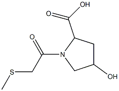 4-hydroxy-1-[2-(methylsulfanyl)acetyl]pyrrolidine-2-carboxylic acid Struktur