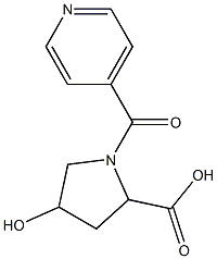 4-hydroxy-1-isonicotinoylpyrrolidine-2-carboxylic acid Struktur