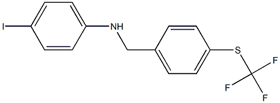 4-iodo-N-({4-[(trifluoromethyl)sulfanyl]phenyl}methyl)aniline Struktur