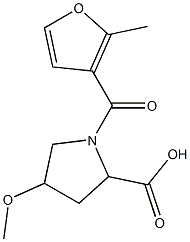 4-methoxy-1-(2-methyl-3-furoyl)pyrrolidine-2-carboxylic acid Struktur