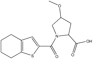 4-methoxy-1-(4,5,6,7-tetrahydro-1-benzothiophen-2-ylcarbonyl)pyrrolidine-2-carboxylic acid Struktur