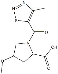 4-methoxy-1-[(4-methyl-1,2,3-thiadiazol-5-yl)carbonyl]pyrrolidine-2-carboxylic acid Struktur