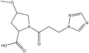 4-methoxy-1-[3-(1H-1,2,4-triazol-1-yl)propanoyl]pyrrolidine-2-carboxylic acid Struktur