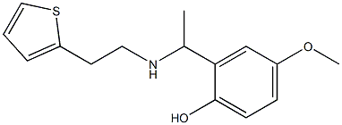 4-methoxy-2-(1-{[2-(thiophen-2-yl)ethyl]amino}ethyl)phenol Struktur