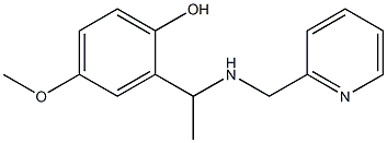 4-methoxy-2-{1-[(pyridin-2-ylmethyl)amino]ethyl}phenol Struktur