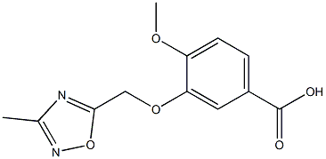 4-methoxy-3-[(3-methyl-1,2,4-oxadiazol-5-yl)methoxy]benzoic acid Struktur