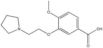 4-methoxy-3-[2-(pyrrolidin-1-yl)ethoxy]benzoic acid Struktur