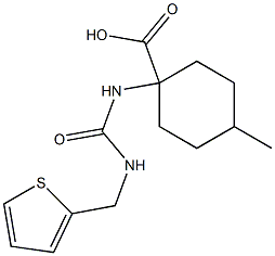 4-methyl-1-{[(thiophen-2-ylmethyl)carbamoyl]amino}cyclohexane-1-carboxylic acid Struktur