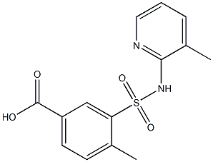 4-methyl-3-[(3-methylpyridin-2-yl)sulfamoyl]benzoic acid Struktur