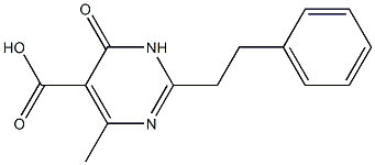 4-methyl-6-oxo-2-(2-phenylethyl)-1,6-dihydropyrimidine-5-carboxylic acid Struktur