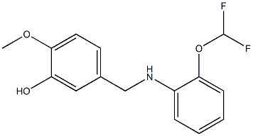 5-({[2-(difluoromethoxy)phenyl]amino}methyl)-2-methoxyphenol Struktur