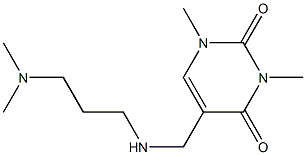 5-({[3-(dimethylamino)propyl]amino}methyl)-1,3-dimethyl-1,2,3,4-tetrahydropyrimidine-2,4-dione Struktur