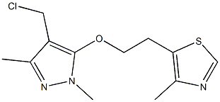 5-(2-{[4-(chloromethyl)-1,3-dimethyl-1H-pyrazol-5-yl]oxy}ethyl)-4-methyl-1,3-thiazole Struktur