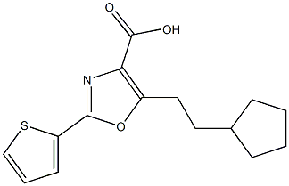 5-(2-cyclopentylethyl)-2-(thiophen-2-yl)-1,3-oxazole-4-carboxylic acid Struktur