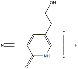 5-(2-hydroxyethyl)-2-oxo-6-(trifluoromethyl)-1,2-dihydropyridine-3-carbonitrile Struktur