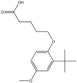 5-(2-tert-butyl-4-methoxyphenoxy)pentanoic acid Struktur