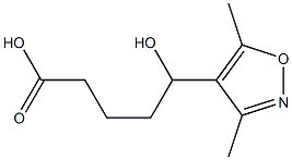 5-(3,5-dimethyl-1,2-oxazol-4-yl)-5-hydroxypentanoic acid Struktur