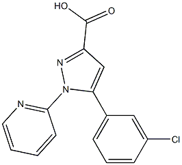 5-(3-chlorophenyl)-1-(pyridin-2-yl)-1H-pyrazole-3-carboxylic acid Struktur