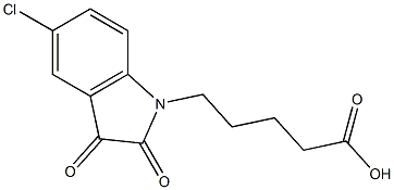 5-(5-chloro-2,3-dioxo-2,3-dihydro-1H-indol-1-yl)pentanoic acid Struktur