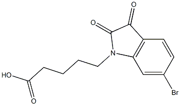 5-(6-bromo-2,3-dioxo-2,3-dihydro-1H-indol-1-yl)pentanoic acid Struktur