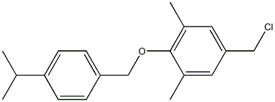 5-(chloromethyl)-1,3-dimethyl-2-{[4-(propan-2-yl)phenyl]methoxy}benzene Struktur