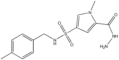 5-(hydrazinocarbonyl)-1-methyl-N-(4-methylbenzyl)-1H-pyrrole-3-sulfonamide Struktur