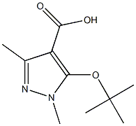 5-(tert-butoxy)-1,3-dimethyl-1H-pyrazole-4-carboxylic acid Struktur