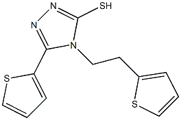 5-(thiophen-2-yl)-4-[2-(thiophen-2-yl)ethyl]-4H-1,2,4-triazole-3-thiol Struktur