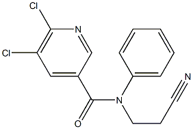 5,6-dichloro-N-(2-cyanoethyl)-N-phenylpyridine-3-carboxamide Struktur