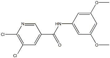 5,6-dichloro-N-(3,5-dimethoxyphenyl)pyridine-3-carboxamide Struktur