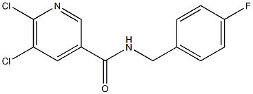 5,6-dichloro-N-[(4-fluorophenyl)methyl]pyridine-3-carboxamide Struktur